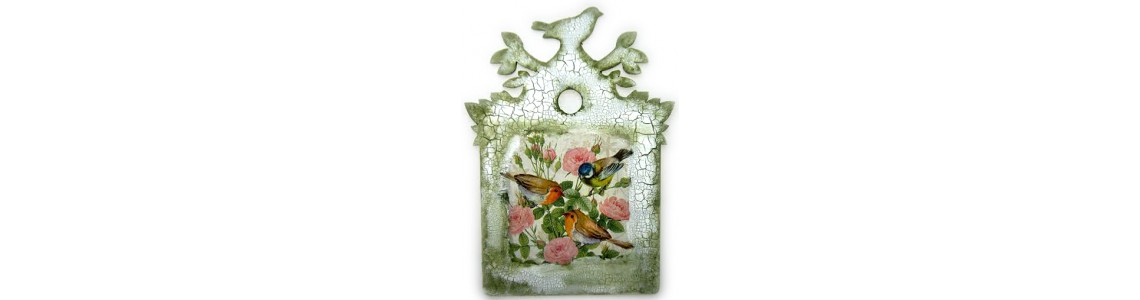 Πλακέτα με Decoupage και Craquelle Πλακέτα με Decoupage και Craquelle