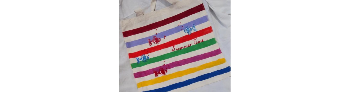 Ζωγραφική σε υφασμάτινη τσάντα