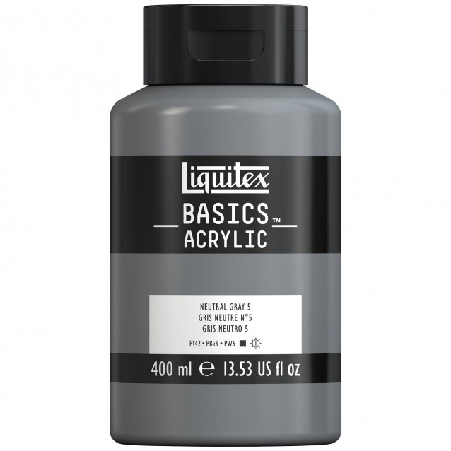 Liquitex Basics 400ml Acrylic 599 Neutral Gray 5