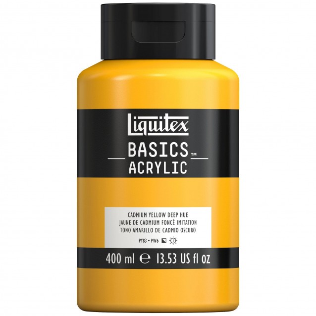 Liquitex Basics 400ml Acrylic 163 Cadmium Yellow Deep Hue Series 1