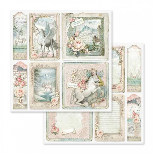 Stamperia Χαρτί Scrapbooking 30,5x30,5cm Διπλής Όψης Unicorn Cards