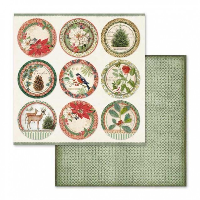 Stamperia Χαρτί Scrapbooking 30,5x30,5cm Διπλής Όψης Winter Botanic Palline