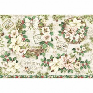 Stamperia Ριζόχαρτο Decoupage 48x33cm Ghirlanda e Fiori