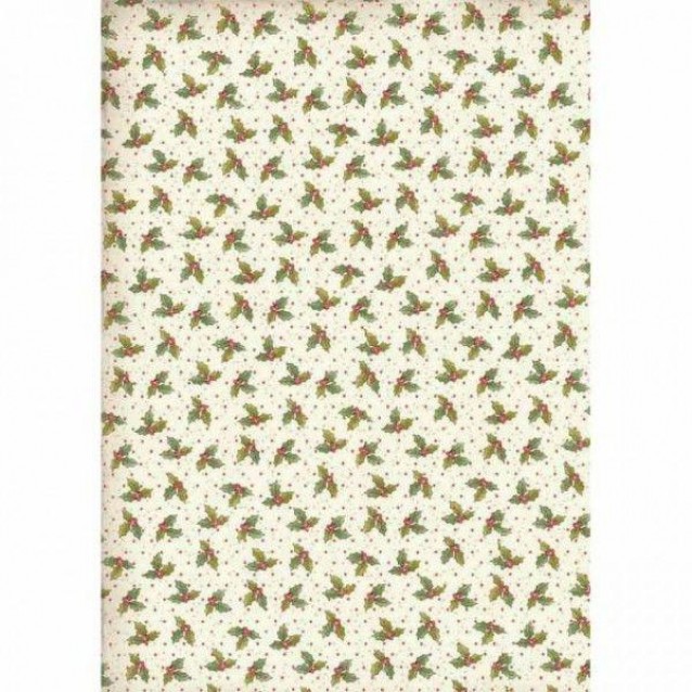 Stamperia Ριζόχαρτο Decoupage A4 (21x29,7cm) Christmas Vintage Holly