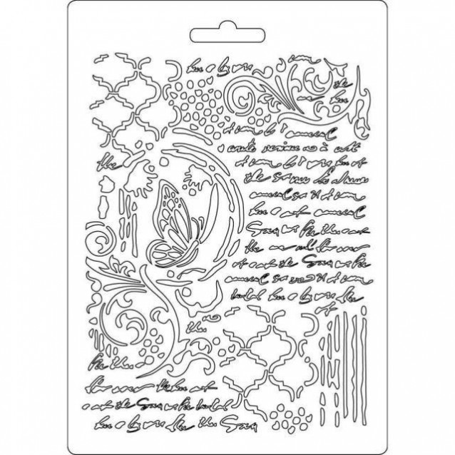 Stamperia Φόρμα Πηλού A5 Butterfly and Manuscripts