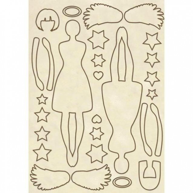 Stamperia Ξύλινο Σχήμα A5 (14,8Χ21cm) Angel