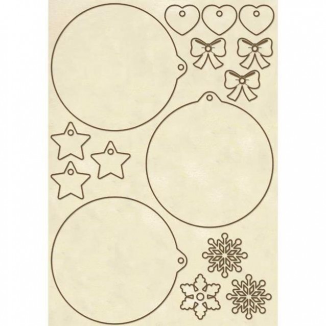 Stamperia Ξύλινο Σχήμα A5 (14,8Χ21cm) Christmas Spheres