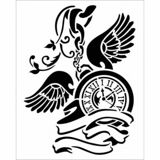 Stamperia Χονδρό Στένσιλ 0,5mm 20x25cm Pendulum Clock with Wings