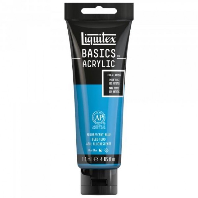 Liquitex Basics 118ml Acrylic 984 Fluorescent Blue