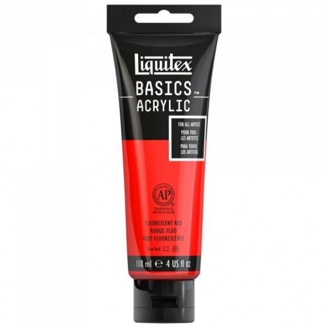 Liquitex Basics 118ml Acrylic 983 Fluorescent Red