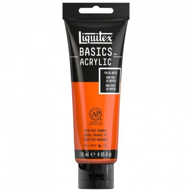 Liquitex Basics 118ml Acrylic 620 Vivid Red Orange