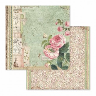 Stamperia Χαρτί Scrapbooking 30,5x30,5cm Διπλής Όψης Spring Botanic English Roses With Snail