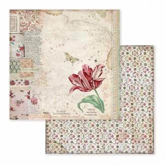 Stamperia Χαρτί Scrapbooking 30,5x30,5cm Διπλής Όψης Spring Botanic Red Tulip