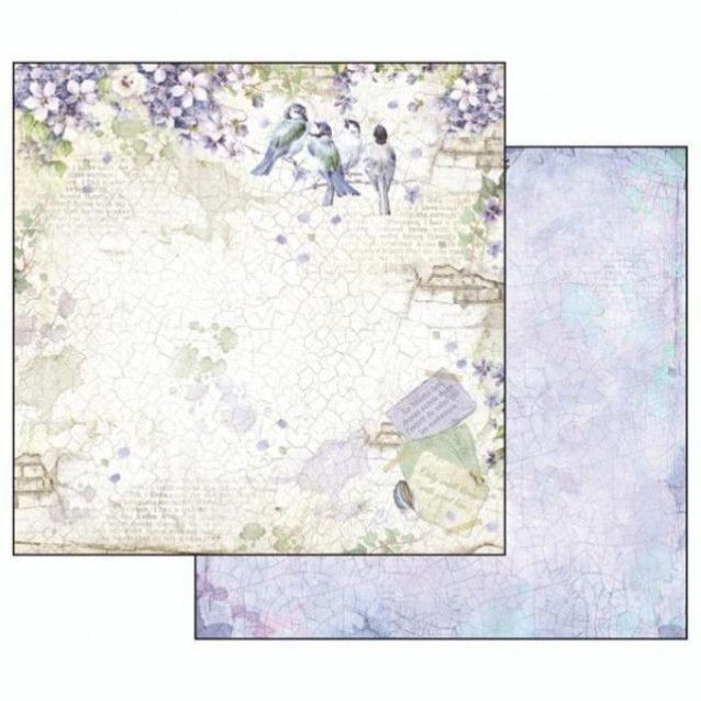 Stamperia Χαρτί Scrapbooking 30,5x30,5cm Διπλής Όψης Flower Alphabet Wisteria