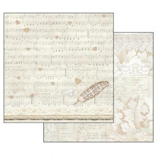 Stamperia Χαρτί Scrapbooking 30,5x30,5cm Διπλής Όψης Score And Feather