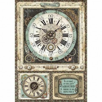 Stamperia Ριζόχαρτο Decoupage A4 (21x29,7cm) Voyages Fantastiques Clock