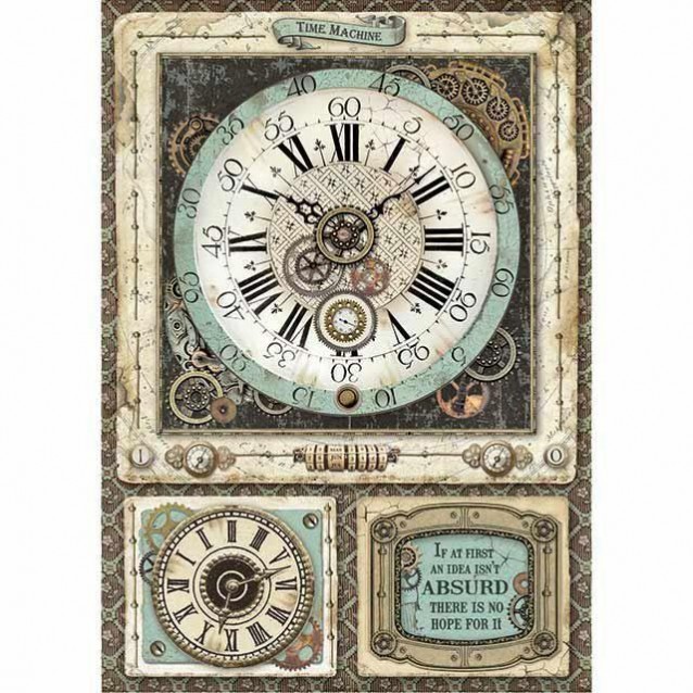 Stamperia Ριζόχαρτο Decoupage A4 (21x29,7cm) Voyages Fantastiques Clock