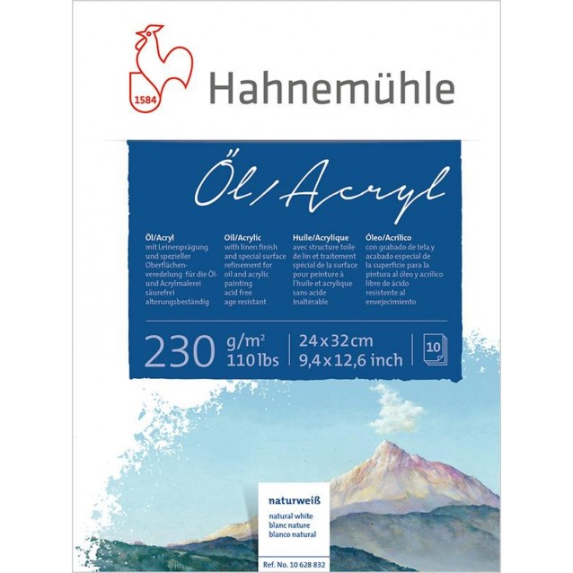 Hahnemuhle Μπλοκ Oil/Acrylic 10 φύλλων 24x32cm 230gr
