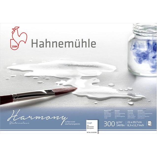 Hahnemuhle Μπλοκ Ακουαρέλας Δετό Harmony 12 Φύλλων A4 (21x29,7cm) 300gr Rough