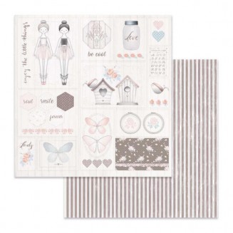 Stamperia Χαρτί Scrapbooking 30,5x30,5cm Διπλής Όψης Nidi e Farfalle