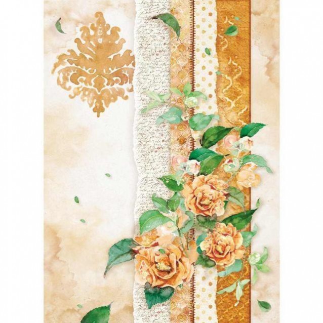 Stamperia Ριζόχαρτο Decoupage A4 (21x29,7cm) Flowers For You Ocra