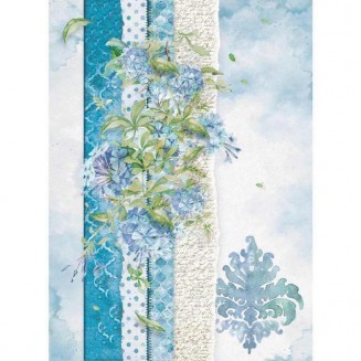 Stamperia Ριζόχαρτο Decoupage A4 (21x29,7cm) Flowers For You Azzurro