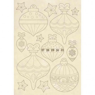 Stamperia Ξύλινο Σχήμα A5 (14,8Χ21cm) Palline Di Natale