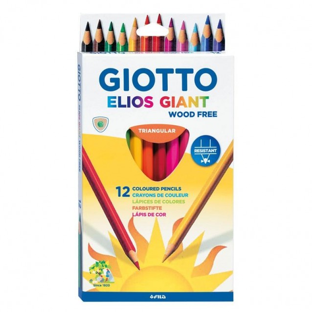 Giotto 12 Τριγωνικές Ξυλομπογιές Elios Giant