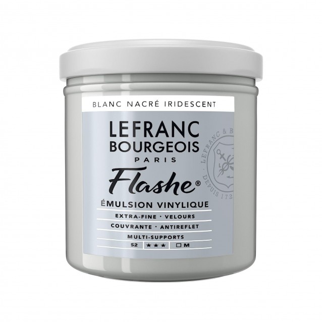 Lefranc & Bourgeois 125ml Flashe Acrylic 827 Pearl White Iridescent (Blanc Nacre) Series 2