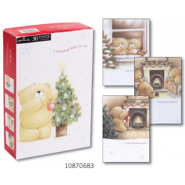 Hallmark 30 Χριστουγεννιάτικες Κάρτες σε Κουτί Forever Friends - 4 Σχέδια