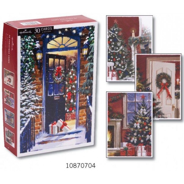 Hallmark 30 Χριστουγεννιάτικες Κάρτες σε Κουτί Traditional - 4 Σχέδια
