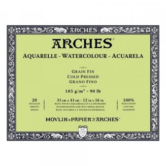 Arches Μπλοκ Ακουαρέλας Cold Pressed (Λεπτόκοκκο) 185gr 31x41cm 20 φύλλων