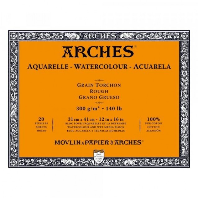 Arches Μπλοκ Ακουαρέλας Rough Grain (Τραχύ) 300gr 31x41cm 20 φύλλων