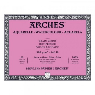Arches Μπλοκ Ακουαρέλας Hot Pressed (Satine) 300gr 46x61cm 20 φύλλων