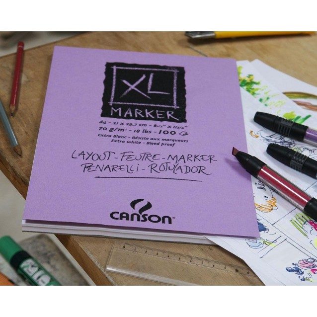 Canson Μπλοκ XL Marker 70gr A4 (21x29,7cm) 100 Φύλλων