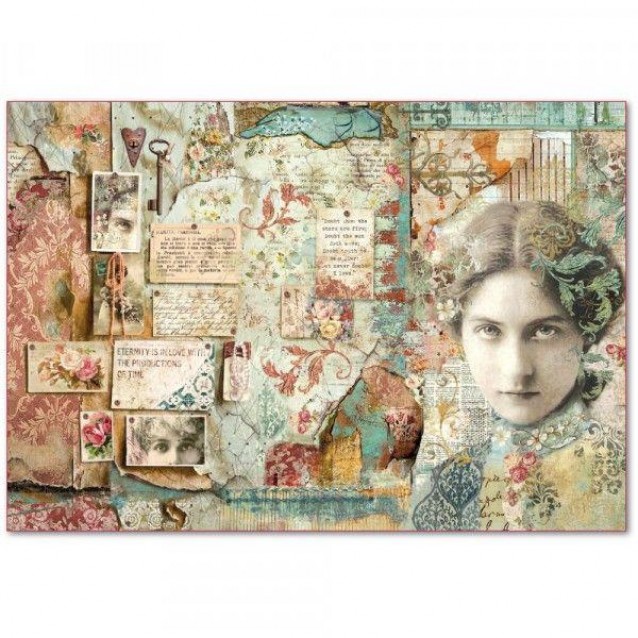 Stamperia Ριζόχαρτο Decoupage 48x33cm Time is an Illusion Face