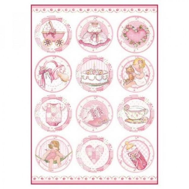 Stamperia Ριζόχαρτο Decoupage A4 (21x29,7cm) Baby Girl Round Subjects