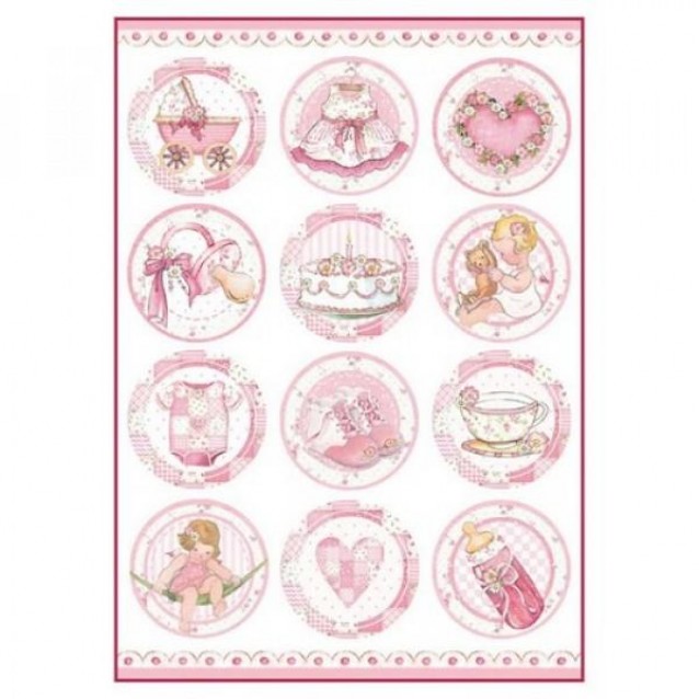 Stamperia Ριζόχαρτο Decoupage A4 (21x29,7cm) Baby Girl Round Subjects