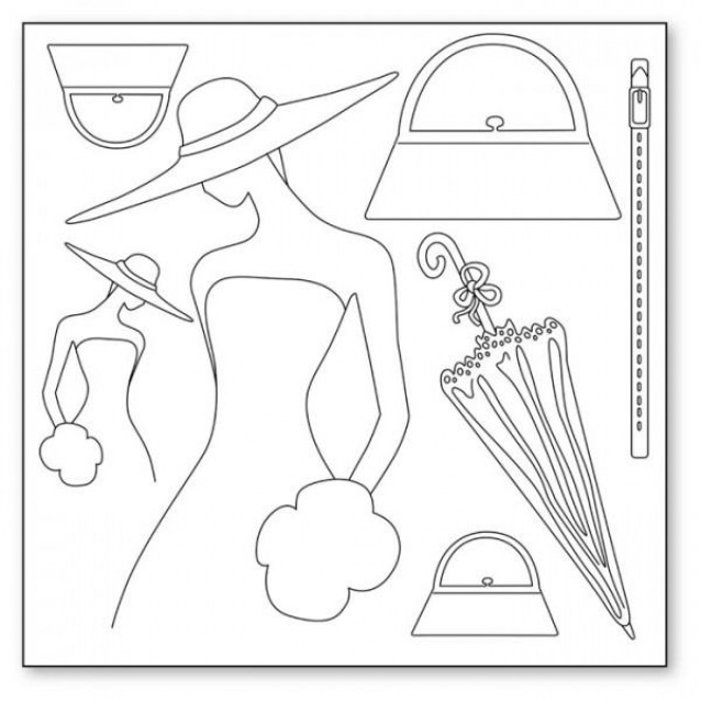 Stamperia Silhouette Art Napkin - Woman With Hat And Accessories