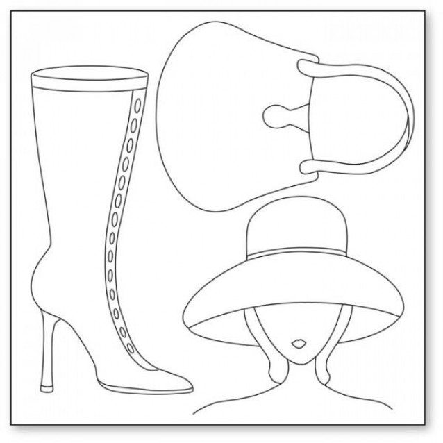 Stamperia Silhouette Art Napkin - Woman With Hat, Boot And Bag