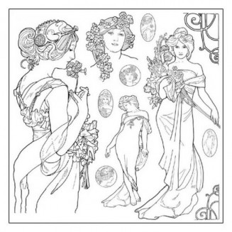 Stamperia Silhouette Art Napkin - Mucha