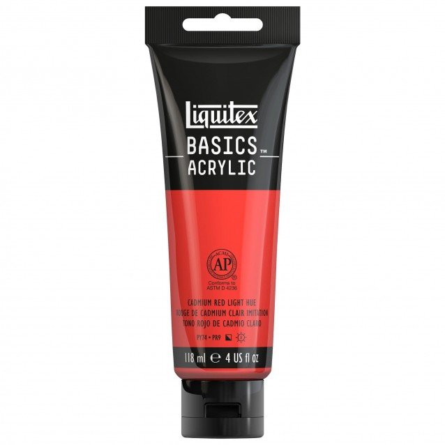 Liquitex Basics 118ml Acrylic 510 Cadmium Red Light Hue