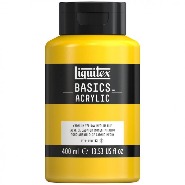 Liquitex Basics 400ml Acrylic 161 Cadmium Yellow Medium Hue
