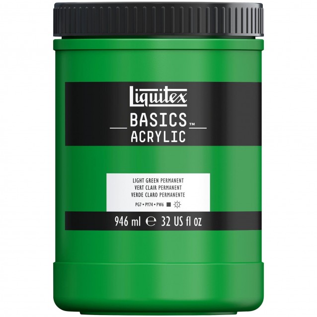 Liquitex Basics 946ml Acrylic 312 Green Light Permanent Series 1
