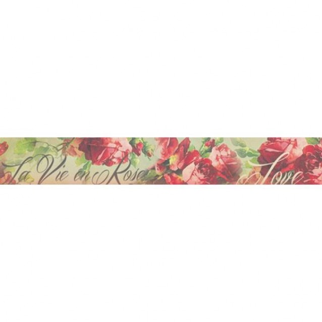 Stamperia 5 m Διακοσμητική Ταινία 3cm Πλάτος Κόκκινα Τριαντάφυλλα