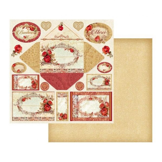 Stamperia Χαρτί Scrapbooking 30,5x30,5cm Διπλής Όψης Bonheur And Card