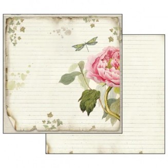 Stamperia Χαρτί Scrapbooking 30,5x30,5cm Διπλής Όψης Peonia Stripped Background