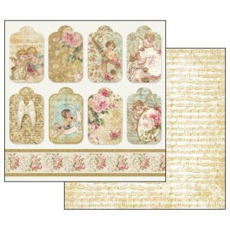 Stamperia Χαρτί Scrapbooking 30,5x30,5cm Διπλής Όψης Angel Tag