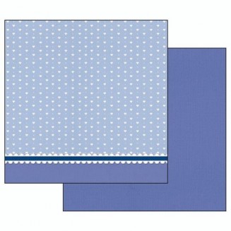 Stamperia Χαρτί Scrapbooking 30,5x30,5cm Διπλής Όψης Stoffine Cuoricini Azzurri