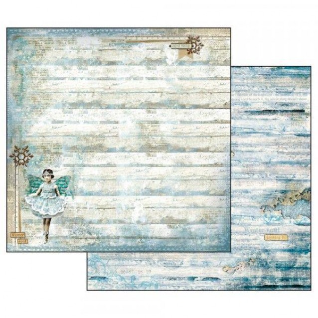 Stamperia Χαρτί Scrapbooking 30,5x30,5cm Διπλής Όψης Blue Stars Fairy with Star